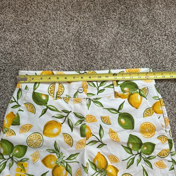 Isaac Mizrahi white lemon & lime print shorts size 8 NWOT - Picture 9 of 11